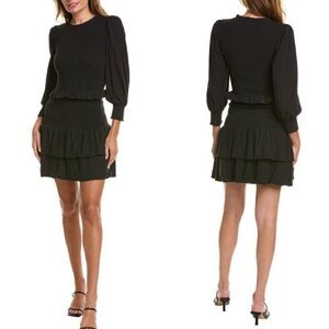 NATION LTD Abby Demure Party Dress Medium Prima Cotton Whimsigoth Puff Sleeves